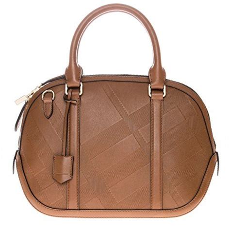 Burberry Women's Small Soft Check Orchard Bowling Bag Tan